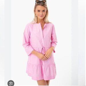 TUCKERNUCK Pomander Place Do+Be Lucy Mini Dress Blush Pink XL Cotton Resortwear